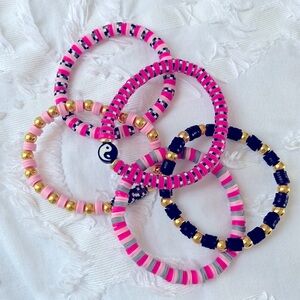 Set of 7” clay bead bracelets